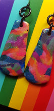 Load image into Gallery viewer, SALE $10!!!!!  Pearl glitter handmade earrings polymer clay
