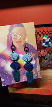 Load image into Gallery viewer, Freshwater glitter handmade earrings polymer clay
