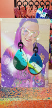 Load image into Gallery viewer, Luck of the Irish glitter handmade earrings polymer clay
