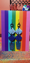 Load image into Gallery viewer, Freshwater glitter handmade earrings polymer clay
