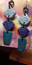 Load image into Gallery viewer, Freshwater glitter handmade earrings polymer clay
