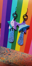 Load image into Gallery viewer, SALE $10!!!  Twinkle little star glitter handmade earrings polymer clay
