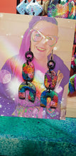 Load image into Gallery viewer, Galaxy &amp; rainbow glitter handmade earrings polymer clay
