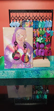Load image into Gallery viewer, SALE $10!!!! Fuzzy peach glitter handmade earrings polymer clay
