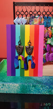 Load image into Gallery viewer, Oriental night glitter handmade earrings polymer clay
