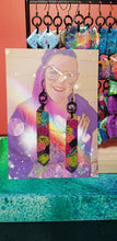 Load image into Gallery viewer, Raspberry rush glitter handmade earrings polymer clay
