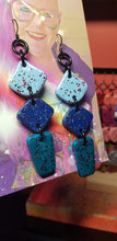 Load image into Gallery viewer, Freshwater glitter handmade earrings polymer clay
