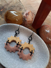 Load image into Gallery viewer, Sunshine dangle handmade earrings polymer clay earthy

