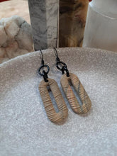 Load image into Gallery viewer, She oak dangle handmade earrings polymer clay earthy
