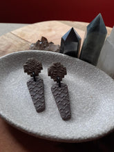 Load image into Gallery viewer, Umber stud handmade earrings polymer clay earthy
