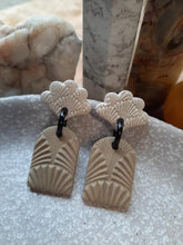 Load image into Gallery viewer, Earth lotus stud handmade earrings polymer clay earthy
