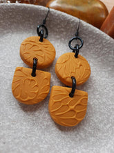 Load image into Gallery viewer, Spiced butternut dangle handmade earrings polymer clay earthy

