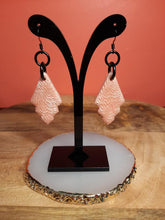 Load image into Gallery viewer, Glitzy moth wings dangle handmade earrings polymer clay earthy
