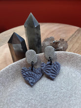 Load image into Gallery viewer, Silver rainbows stud handmade earrings polymer clay earthy
