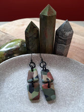 Load image into Gallery viewer, Swampy dangle handmade earrings polymer clay earthy
