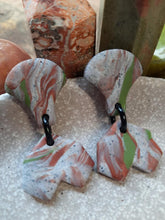 Load image into Gallery viewer, Pine ridge stud handmade earrings polymer clay earthy
