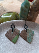 Load image into Gallery viewer, Magical moth wings dangle handmade earrings polymer clay earthy
