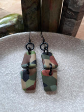 Load image into Gallery viewer, Swampy dangle handmade earrings polymer clay earthy
