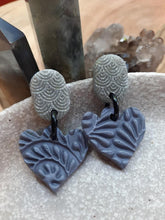 Load image into Gallery viewer, Silver rainbows stud handmade earrings polymer clay earthy

