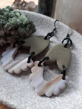 Load image into Gallery viewer, Glacier sand dangle handmade earrings polymer clay earthy
