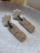 Load image into Gallery viewer, Mustard seeds stud handmade earrings polymer clay earthy
