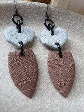 Load image into Gallery viewer, Sandstone dangle handmade earrings polymer clay earthy
