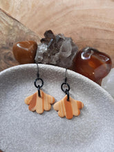 Load image into Gallery viewer, Mango sorbet dangle handmade earrings polymer clay earthy
