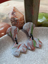 Load image into Gallery viewer, Pine ridge stud handmade earrings polymer clay earthy
