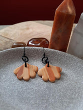 Load image into Gallery viewer, Mango sorbet dangle handmade earrings polymer clay earthy
