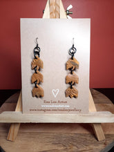 Load image into Gallery viewer, Mahogany dangle handmade earrings polymer clay earthy
