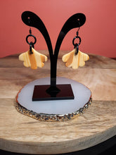 Load image into Gallery viewer, Mango sorbet dangle handmade earrings polymer clay earthy
