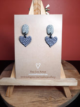 Load image into Gallery viewer, Silver rainbows stud handmade earrings polymer clay earthy
