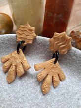 Load image into Gallery viewer, Shooting stars stud handmade earrings polymer clay earthy
