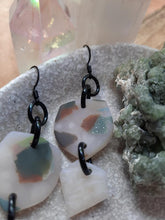 Load image into Gallery viewer, Quartz dangle handmade earrings polymer clay earthy
