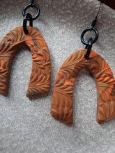Load image into Gallery viewer, Terracotta rainbows dangle handmade earrings polymer clay earthy
