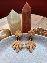 Load image into Gallery viewer, Shooting stars stud handmade earrings polymer clay earthy

