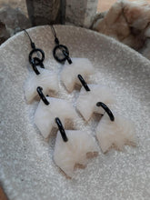 Load image into Gallery viewer, Snowflakes dangle handmade earrings polymer clay earthy
