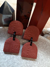 Load image into Gallery viewer, Hot embers stud handmade earrings polymer clay earthy
