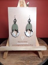 Load image into Gallery viewer, Glacier sand dangle handmade earrings polymer clay earthy
