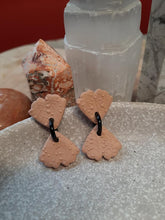 Load image into Gallery viewer, Mystic beige stud handmade earrings polymer clay earthy
