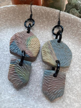 Load image into Gallery viewer, Ocean foam dangle handmade earrings polymer clay earthy
