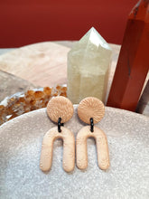 Load image into Gallery viewer, Rose gold stud handmade earrings polymer clay earthy
