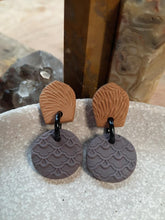 Load image into Gallery viewer, Grey sky stud handmade earrings polymer clay earthy
