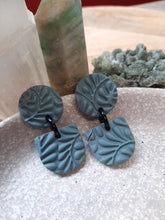 Load image into Gallery viewer, Stormy sky stud handmade earrings polymer clay earthy
