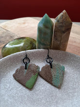Load image into Gallery viewer, Magical moth wings dangle handmade earrings polymer clay earthy
