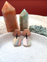 Load image into Gallery viewer, Tie dye dreams stud handmade earrings polymer clay earthy

