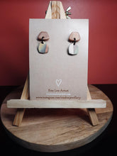 Load image into Gallery viewer, Tie dye dreams stud handmade earrings polymer clay earthy
