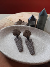 Load image into Gallery viewer, Umber stud handmade earrings polymer clay earthy
