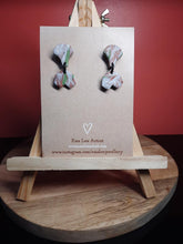 Load image into Gallery viewer, Pine ridge stud handmade earrings polymer clay earthy
