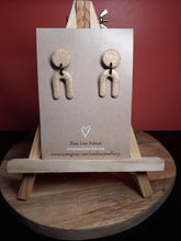 Load image into Gallery viewer, Rose gold stud handmade earrings polymer clay earthy
